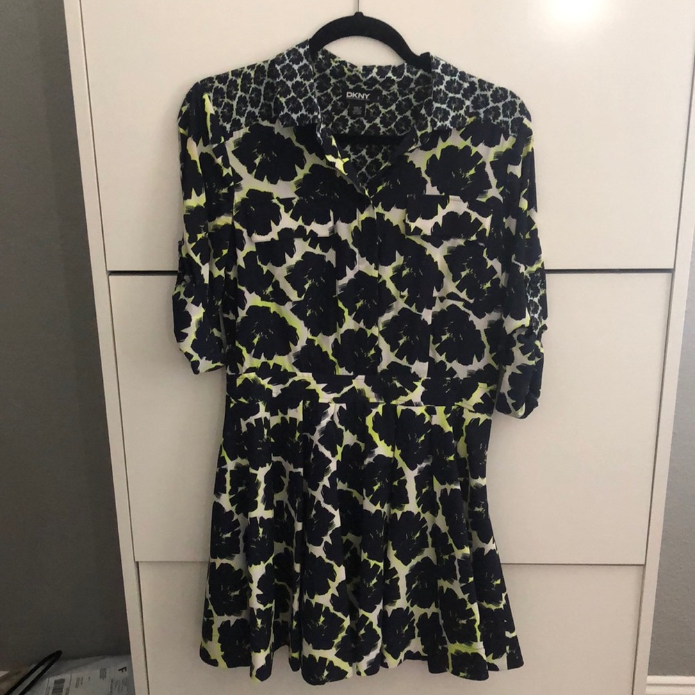 DKNY pleated collared dress